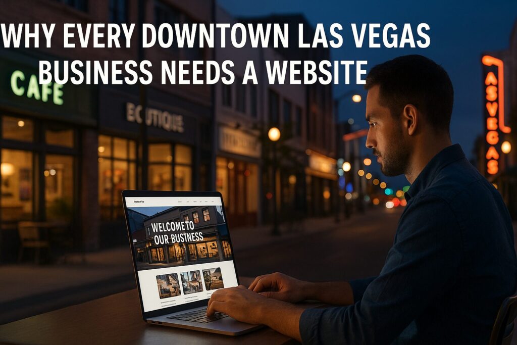 Professional web designer creating a website for a small business in Downtown Las Vegas to improve Google visibility and local traffic.